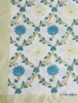 Harmony - Block Print 300 TC Percale Cotton King Size Bedsheet - Blue