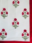 Harmony- Red Poppy Hand Block Printed King-Size Bedsheet