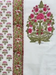 Harmony - Buta and Floral Block Printed 300 TC Percale Cotton King Size Bedsheet