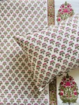 Harmony - Buta and Floral Block Printed 300 TC Percale Cotton King Size Bedsheet