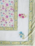 Harmony - Block Printed 300 TC Percale Cotton King Size Bedsheet - Multicolor, Floral Print