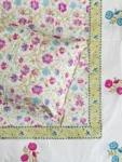 Harmony - Block Printed 300 TC Percale Cotton King Size Bedsheet - Multicolor, Floral Print