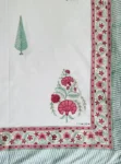 Harmony - Block Printed 300 TC Percale Cotton King Size Bedsheet - Red, Green