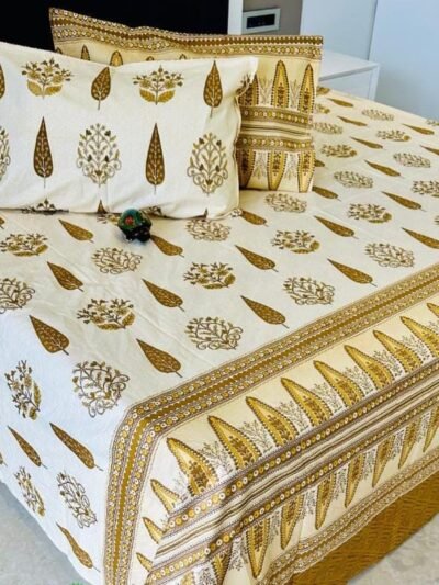 Utsav - Festive Print King Size Bedsheet With 2 Pillow Covers - (108*108 Inches, 9ftx9ft)