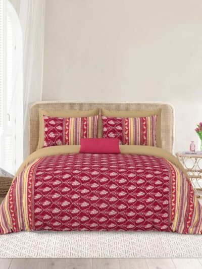 Utsav - Boota Print King Size Bedsheet - 108*108 Inches - Maroon