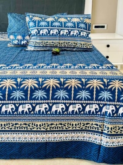 Utsav - Festive Print King Size Bedsheet With 2 Pillow Covers - (108*108 Inches, 9ftx9ft)