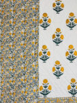 Hand Block Printed Jaipuri Razai for Double Bed - Dyed - Flower Print
