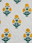 Hand Block Printed Jaipuri Razai for Double Bed - Dyed - Flower Print