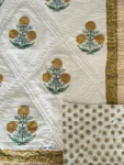 Hand Block Printed Jaipuri Quilt Double Bed (90x108 IN)