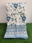 33 Floral Print Jaipuri Razai for Single Bed – Blue | Reversible