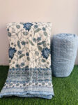 34 Floral Print Jaipuri Razai for Single Bed – Blue | Reversible
