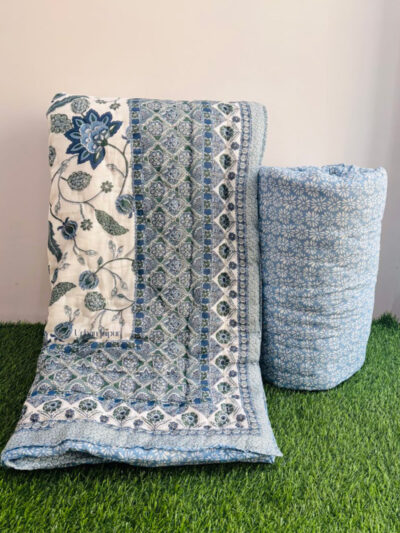 Jaal Print Jaipuri Razai for Single Bed | Reversible