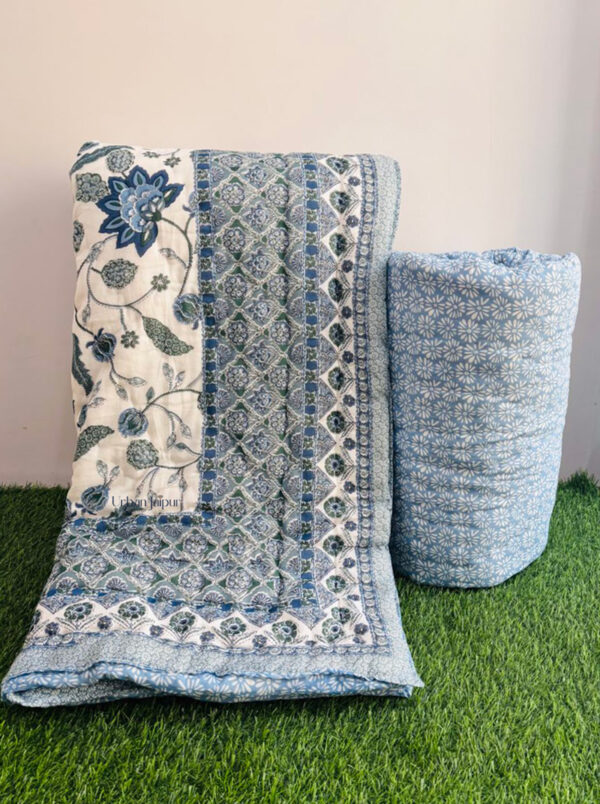 Jaal Print Jaipuri Razai for Single Bed | Reversible