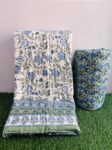 48 Jaal Print 100 gm Single Jaipuri Razai for Single Bed - Blue
