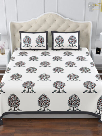 ing Size Cotton Bedsheet - Tree of Life with Birds Design, 108x108 Inches, 250 TC - ₹1499