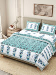 Razai Set - Set Of 4 Pcs - Buta Print Razai Bedding Set (Bedsheet & Quilt Set)