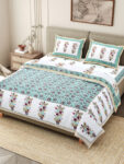 Razai Set - Set Of 4 Pcs - Buta Print Razai Bedding Set (Bedsheet & Quilt Set)