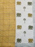 Yellow Trunk Block Printed Jaipuri Razai for Double Bed (90x108 IN)