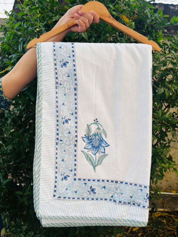 Neelanshi Block Printed Cotton Muslin Dohar Blanket
