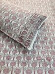 Harmony- Hand Block Printed Cotton King Size Bedsheet Pink Floral Motifs (108x108 inches)