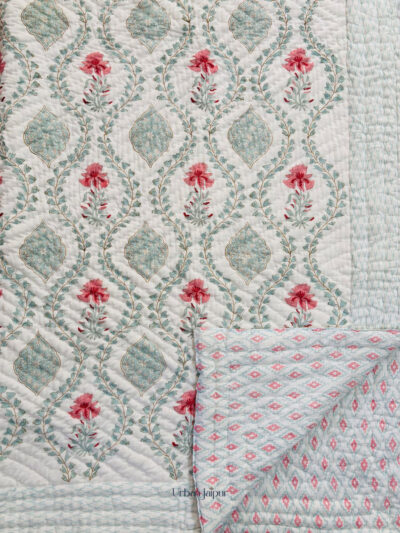 Aakriti Hand Block Printed 100% Cotton Jaipuri Razai Quilt