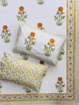 Kargari- Hand Block Bedsheet for Single Bed With Pillow Cover