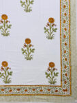 Karigiri - Hand Block Printed King Size Bedsheet with Floral Print