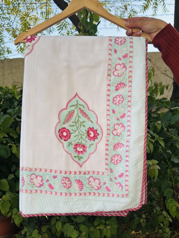 Trivritta-Hand Block Print Pure Cotton Muslin Dohar