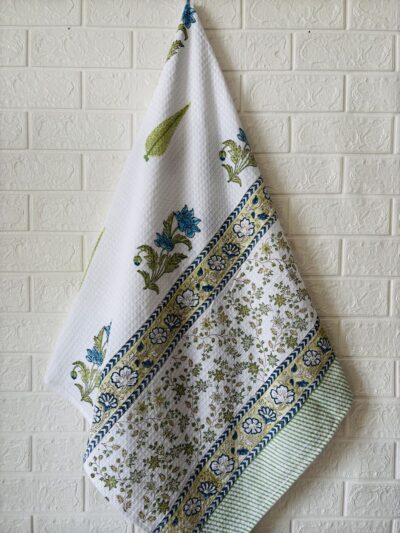 Hand Block Printed Waffle Cotton Towel (60x30 inches)