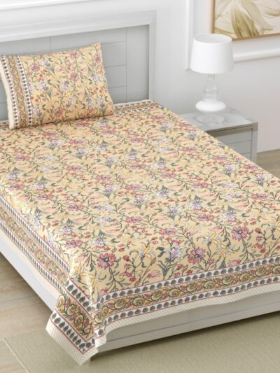 kaya miustard single bed bedheet cotton