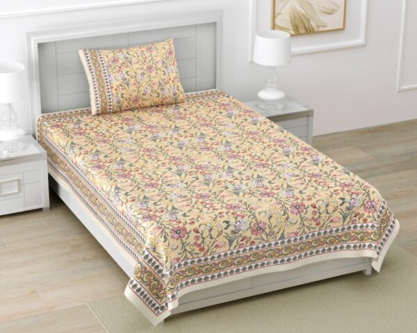 kaya miustard single bed bedheet cotton