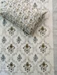 Harmony- Block Print Bedsheet for Single Bed With Pillow Cover - Zig-Zag Botanical