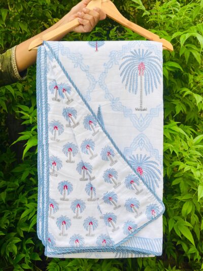 Tropical Breeze Hand Block Mulmul Cotton Dohar