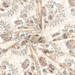 Elite - Jaipuri Pure Cotton King Size Bedsheet - Royal Jaal Print, Beige