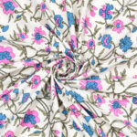 Elite - Jaipuri Pure Cotton King Size Bedsheet - Floral Vine Print, Multicolor