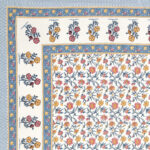 Elite - Jaipuri Pure Cotton King Size Bedsheet - Floral Vine Print, Peach, Multicolor
