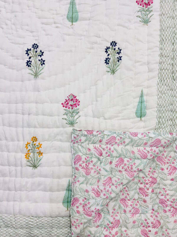 Hand Block Printed Jaipuri Quilt Double and Single Bed