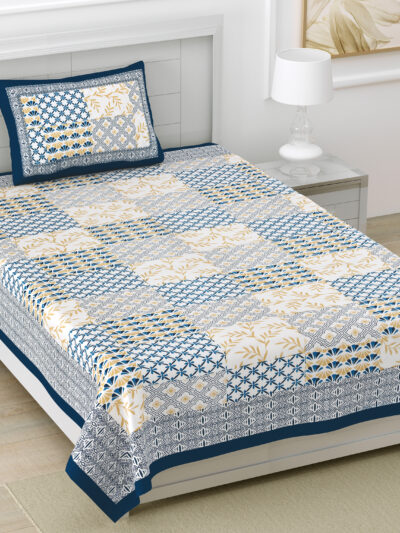 Geometric Print Single Bedsheet (60 x 90 inches) with Matching Pillow Cover