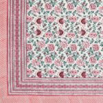 Pink Ethnic Floral Prints 210 TC Single Bedsheet Pure Cotton With Pillow Cover
