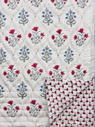 Jaipuri Hand Block Winter Razai – 3 kg Pure Cotton Filled King Quilt