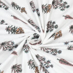 Kalakriti - Botanical Print King Size Bedsheet Set in 100% Mercerised Cotton (100 x 108 Inches) with 2 Pillow Covers