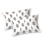 Kalakriti - Botanical Print King Size Bedsheet Set in 100% Mercerised Cotton (100 x 108 Inches) with 2 Pillow Covers