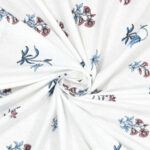 Kalakriti - Floral Jaipuri Print Cotton King Size Bedsheet (100x108 Inches) - Blue Floral Motifs