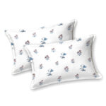 Kalakriti - Floral Jaipuri Print Cotton King Size Bedsheet (100x108 Inches) - Blue Floral Motifs