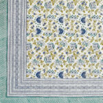 Ethnic Floral Prints 210 TC Single Bedsheet Pure Cotton With Pillow Cover - Blue