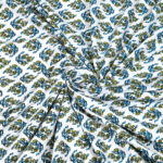 Regal Elegance Floral Print Pure Cotton Double Bed Bedsheet - Blue