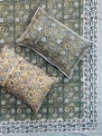 Blue Floral Handblock Print King Size Cotton Bedsheet – Timeless Rajasthani Charm