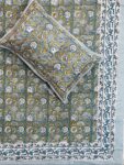 Harmony - Blue Floral Handblock Print King Size Cotton Bedsheet – Timeless Rajasthani Charm Crafted using a contemporary adaptation of traditional hand block printing, known as the rapid print technique, this method allows for intricate detailing and vivid color application while maintaining the authenticity of handcrafted design. It ensures faster production without sacrificing the charm and character of block printing. Made from 100% pure cotton, the fabric is soft, breathable, and perfect for year-round use. The set includes two coordinated pillow covers that enhance the overall aesthetic with matching floral designs.