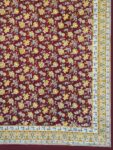 Harmony - Royal Maroon Handblock Printed Cotton Bedsheet (108 x 108 in) with Pillow Covers