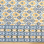 Ikat Print Pure Cotton Double Bed Bedsheet - Yellow